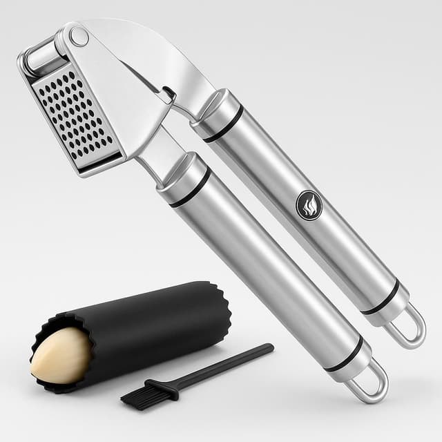Alpha Grillers Garlic Press and Peeler Set