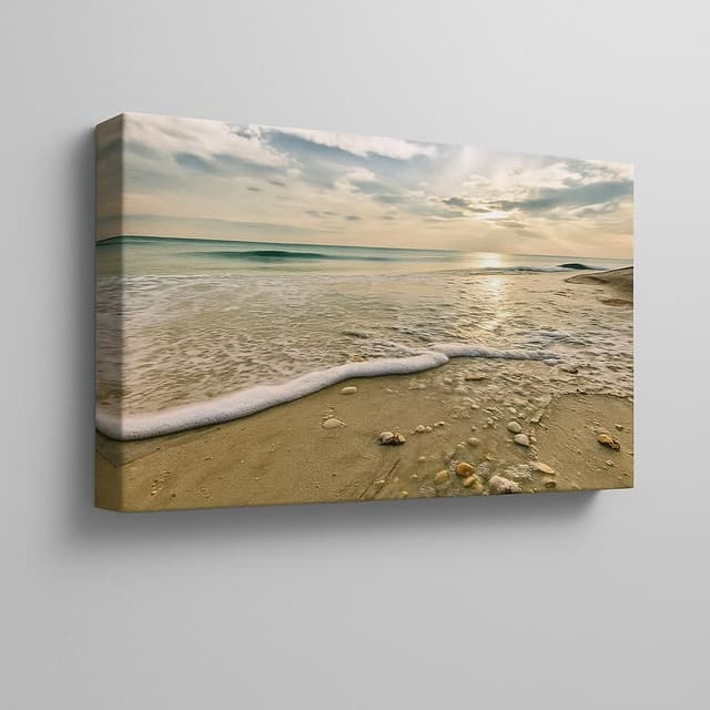 ArteHouse Eszra Tanner Beach Sunset Sea Shells Canvas Wall Art