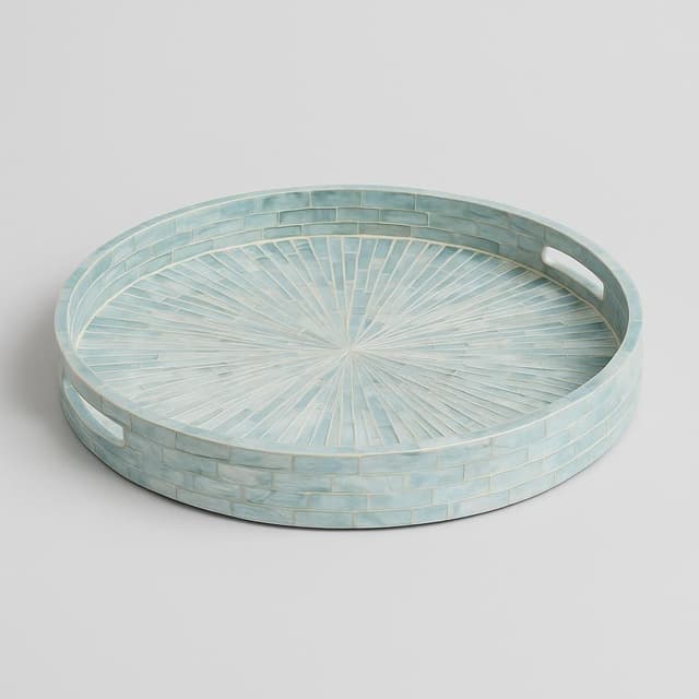 Ty Pennington Blue Capiz Mosaic Decorative Tray