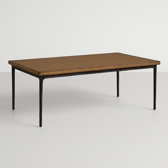 World Market Manon Reclaimed Pine Wood and Black Metal Coffee Table
