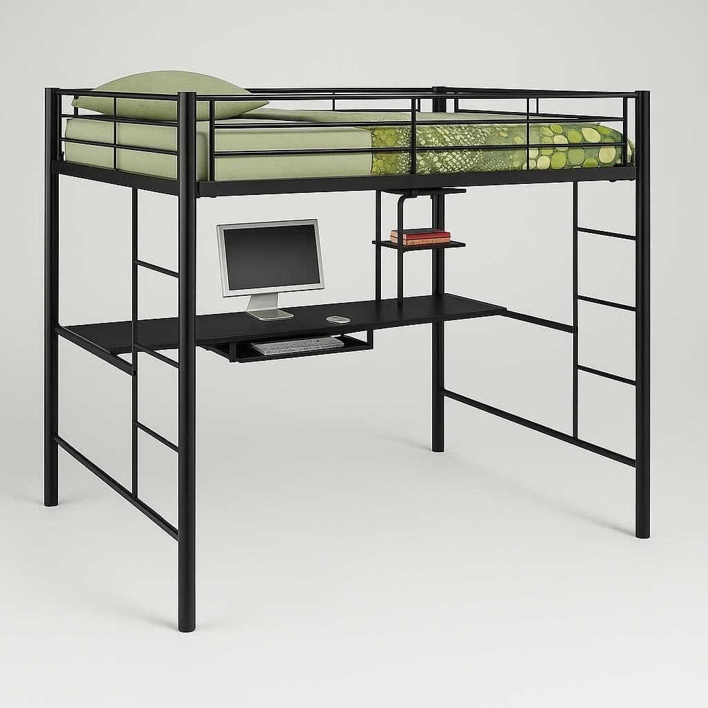 Walker Edison Premium Metal Twin Loft Bed