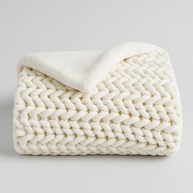 Bedsure Chenille Chunky Knit Throw Blanket