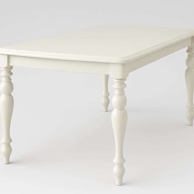 Summer House Oyster White Rectangular Leg Table