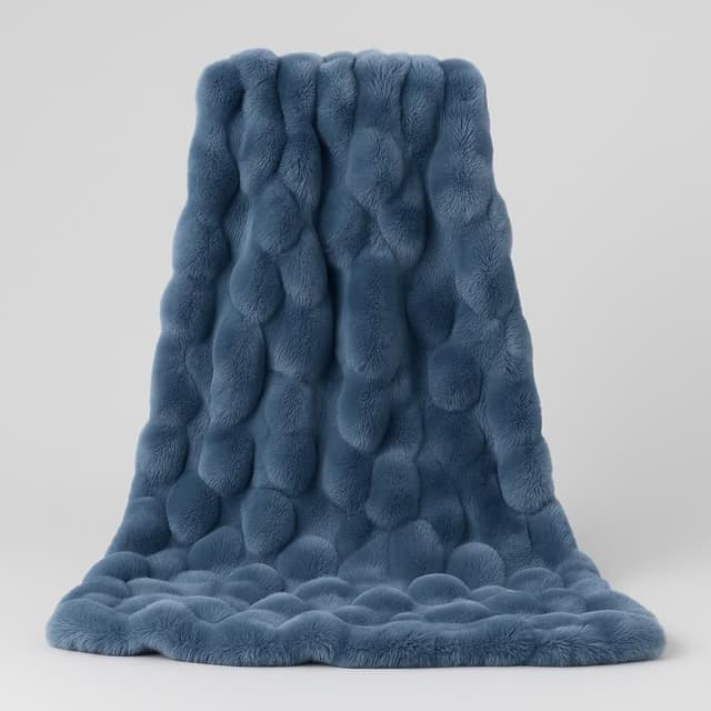 Bedsure GentleSoft Bubble Faux Fur Throw